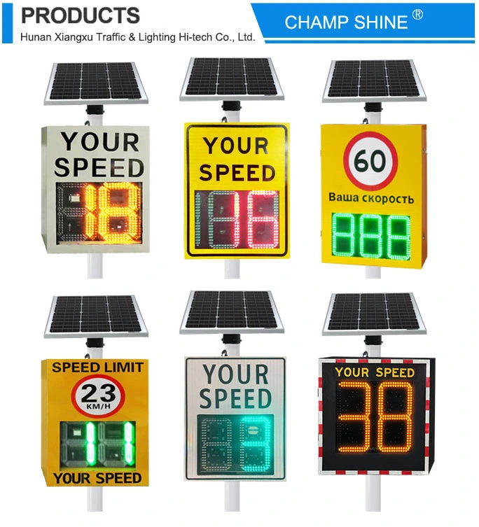 Solar Traffic Vehicle Detector Speed Gun Limit Measurement LED Display