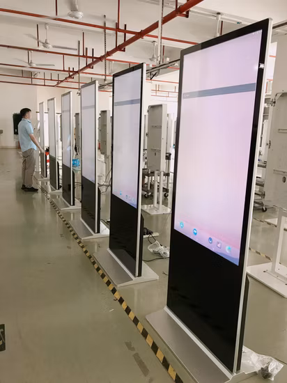 Soporte de suelo Reproductor de vídeo de señalización digital Pantalla táctil grande Pantalla LCD interactiva vertical Publicidad Pantalla de TV para centro comercial